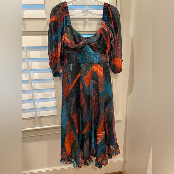 Anthropologie HUTCH PUFF-SLEEVE MIDI DRESS Size 2 Petite - Picture 2 of 3